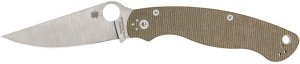 Spyderco MILITARY 2 BROWN CANVAS MICARTA CPM CRUWEAR C36MPCW2 1