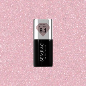 SEMILAC Smart Extend Lakier hybrydowy Glitter Dirty Nude Rose nr. 805 7 ml 1
