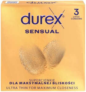 Durex  DUREX Sensual Prezerwatywy supercienkie 1 op.-3 sztuki 3