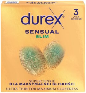 DUREX Sensual Slim Prezerwatywy supercienkie - zwężony kształt 1 op.-3 sztuki 3