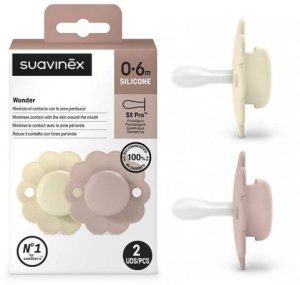 Suavinex SUAVINEX - 308401-SMOCZEK FIZJOLOGICZNY SX PRO SILIKONOWY 2SZT/0-6M/WGRAY-PMAUVE/WONDER 3