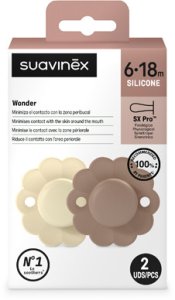 Suavinex SUAVINEX - 308410-SMOCZEK FIZJOLOGICZNY SX PRO SILIKONOWY 2SZT/6-18M/WGRAY-UMBER/WONDER 3