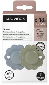 Suavinex SUAVINEX - 308408-SMOCZEK FIZJOLOGICZNY SX PRO SILIKONOWY 2SZT/6-18M/LAKE-GREEN/WONDER 5