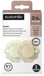 Suavinex SUAVINEX - 308405-SMOCZEK FIZJOLOGICZNY SX PRO SILIKONOWY 2SZT/0-6M/AQUA-WGRAY/WONDER 2