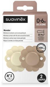 Suavinex SUAVINEX - 308404-SMOCZEK FIZJOLOGICZNY SX PRO SILIKONOWY 2SZT/0-6M/WGRAY-CORK/WONDER 2
