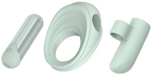 DREAM TOYS_SET Glam 3-IN-1 wibrujący pocisk + pierścień erekcyjny + nasadka na palec 1