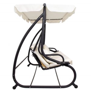 Huśtawka ogrodowa z daszkiem 4-osobowa kremowa UNIWERSALNY 16