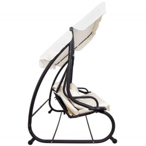 Huśtawka ogrodowa z daszkiem 4-osobowa kremowa UNIWERSALNY 22