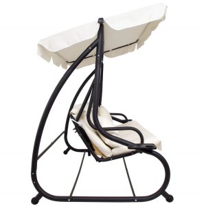 Huśtawka ogrodowa z daszkiem 4-osobowa kremowa UNIWERSALNY 23