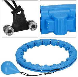 Hula hop z obciążeniem i masażerem odchudzające 24 wypustki niebieskie UNIWERSALNY 21