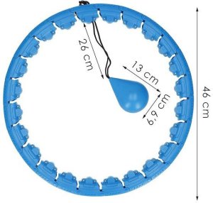 Hula hop z obciążeniem i masażerem odchudzające 24 wypustki niebieskie UNIWERSALNY 22