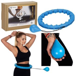 Hula hop z obciążeniem i masażerem odchudzające 24 wypustki niebieskie UNIWERSALNY 3