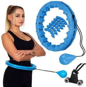 Hula hop z obciążeniem i masażerem odchudzające 24 wypustki niebieskie UNIWERSALNY 4