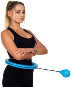Hula hop z obciążeniem i masażerem odchudzające 24 wypustki niebieskie UNIWERSALNY 5