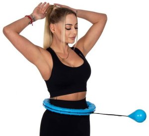 Hula hop z obciążeniem i masażerem odchudzające 24 wypustki niebieskie UNIWERSALNY 6