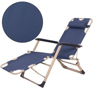 Leżaki ogrodowe 2 szt. składane fotele z poduszkami na balkon, taras granatowe UNIWERSALNY 2