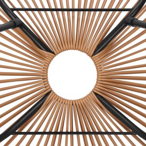 Zestaw mebli rattanowych 2 fotele ażurowe i okrągły stolik ze szklanym blatem beżowy UNIWERSALNY 12