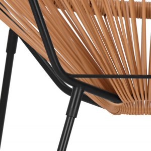 Zestaw mebli rattanowych 2 fotele ażurowe i okrągły stolik ze szklanym blatem beżowy UNIWERSALNY 13