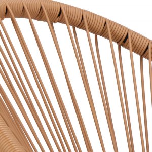 Zestaw mebli rattanowych 2 fotele ażurowe i okrągły stolik ze szklanym blatem beżowy UNIWERSALNY 16