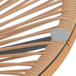 Zestaw mebli rattanowych 2 fotele ażurowe i okrągły stolik ze szklanym blatem beżowy UNIWERSALNY 19