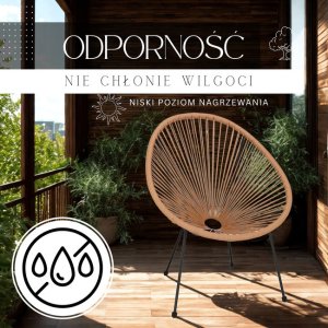 Zestaw mebli rattanowych 2 fotele ażurowe i okrągły stolik ze szklanym blatem beżowy UNIWERSALNY 5