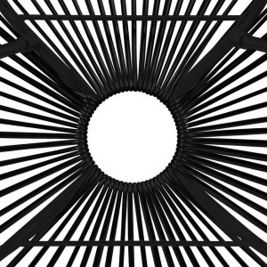 Zestaw mebli rattanowych 2 fotele ażurowe i okrągły stolik ze szklanym blatem czarny UNIWERSALNY 12