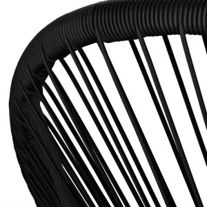 Zestaw mebli rattanowych 2 fotele ażurowe i okrągły stolik ze szklanym blatem czarny UNIWERSALNY 15