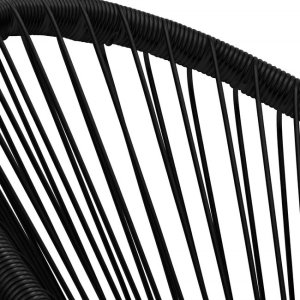 Zestaw mebli rattanowych 2 fotele ażurowe i okrągły stolik ze szklanym blatem czarny UNIWERSALNY 16