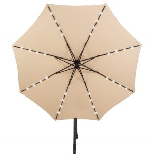 Springos Parasol ogrodowy z oświetleniem led na wysięgniku 300 cm składany na balkon, taras ecru UNIWERSALNY 20