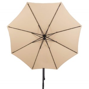 Springos Parasol ogrodowy z oświetleniem led na wysięgniku 300 cm składany na balkon, taras ecru UNIWERSALNY 21