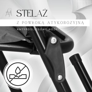 Krzesła turystyczne 2 szt. wędkarskie składane krzesełka na biwak, plaże szare UNIWERSALNY 3