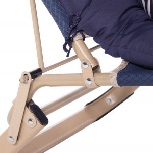 Leżak plażowy składany z podnóżkiem, fotel ogrodowy z poduszką granatowy UNIWERSALNY 11