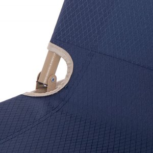 Leżak plażowy składany z podnóżkiem, fotel ogrodowy z poduszką granatowy UNIWERSALNY 5