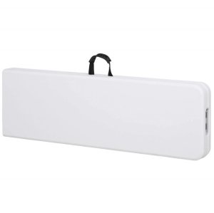 Ławka składana cateringowa 180 x 30 x 43 cm turystyczna biwak biało-szara UNIWERSALNY 12