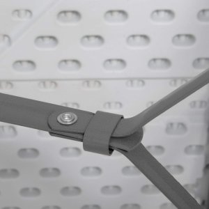 Ławka składana cateringowa 180 x 30 x 43 cm turystyczna biwak biało-szara UNIWERSALNY 13