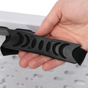 Ławka składana cateringowa 180 x 30 x 43 cm turystyczna biwak biało-szara UNIWERSALNY 16