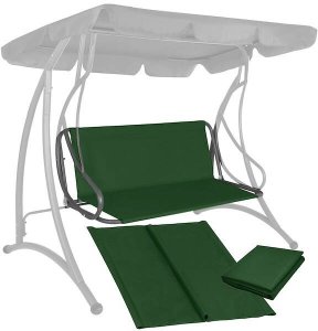 Materiał na siedzisko huśtawki ogrodowej 110 x 90 cm tkanina wodoodporna, ciemnozielona UNIWERSALNY 2