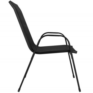 Krzesło ogrodowe metalowe na taras balkon, do 120 kg czarne UNIWERSALNY 11