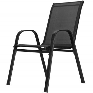 Krzesło ogrodowe metalowe na taras balkon, do 120 kg czarne UNIWERSALNY 14
