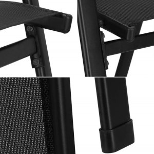 Krzesło ogrodowe metalowe na taras balkon, do 120 kg czarne UNIWERSALNY 16