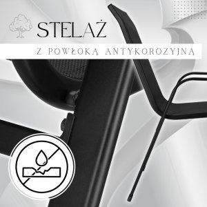 Krzesło ogrodowe metalowe na taras balkon, do 120 kg czarne UNIWERSALNY 3