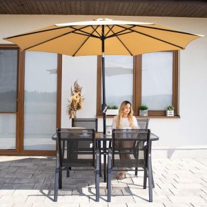 Krzesło ogrodowe metalowe na taras balkon, do 120 kg czarne UNIWERSALNY 32