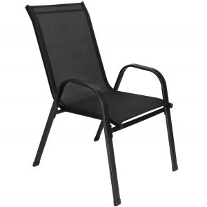 Krzesło ogrodowe metalowe na taras balkon, do 120 kg czarne UNIWERSALNY 10