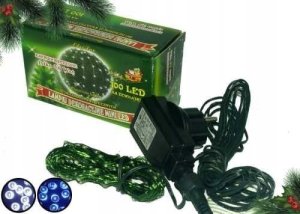 Lampki na druciku  sznur 10 m  100 LED  zewnętrzne oświetlenie świąteczne NR 0203 Zimny biały 11