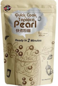 Quick Cook Tapioca Pearl, błyskawiczne perełki do Bubble Tea o smaku czarnego cukru 250g - Wejee 1