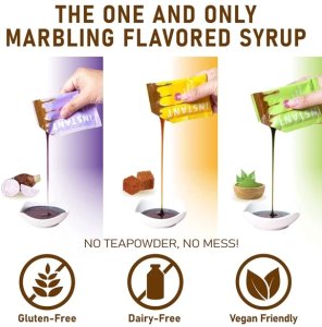 Zestaw Instant Marbling Boba Party Kit do przygotowania Bubble Tea, 6 porcji (2 x 3 smaki) 360g - O's Bubble 3