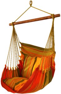 Fotel hamakowy, zielono-pomarańczowy HC9 1