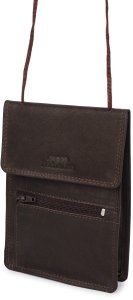 ETUI saszetka PASZPORTÓWKA na szyję dokumenty skórzana podróżna ciemny brąz Beltimore D78 3