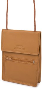 ETUI saszetka PASZPORTÓWKA na szyję dokumenty skórzana podróżna jasny brąz Beltimore D78 3