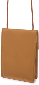 ETUI saszetka PASZPORTÓWKA na szyję dokumenty skórzana podróżna jasny brąz Beltimore D78 4